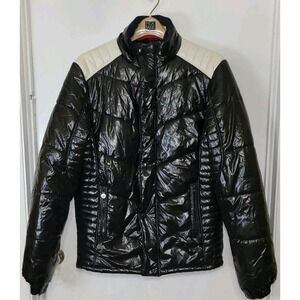 HC Hancity Manstation Black Glossy Puffer Jacket Men XXL
